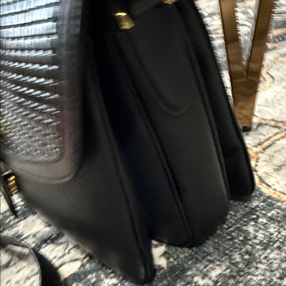 Bally Black Woven Leather Crossbody Bag EUC - Picture 6 of 16